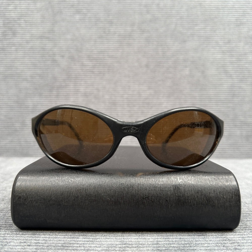 Uvex Vintage Y2K Safety Sunglasses Black Frame Brown Lens Z87+ Adjustable Sporty